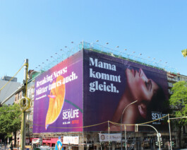 Billboard in Berlin at night for Netflix Series Sex/Life 